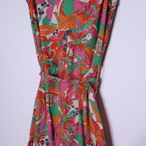 MARINE LAYER Laney Side Tie Ruffle Minidress Vintage Floral Multicolor Women's S - Picture 13 of 16